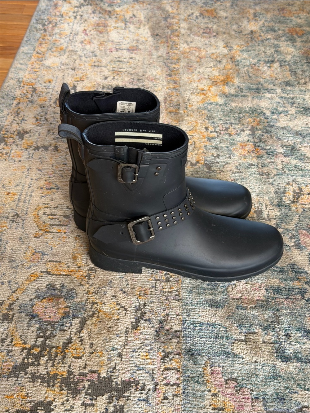 Hunter Navy Studded Rain Booties - Picture 2 of 3